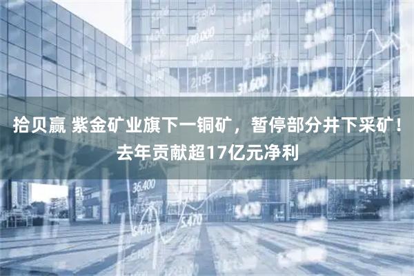 拾贝赢 紫金矿业旗下一铜矿，暂停部分井下采矿！去年贡献超17亿元净利