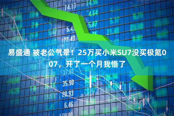 易盛通 被老公气晕！25万买小米SU7没买极氪007，开了一个月我悟了
